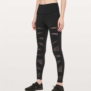 Lululemon Black High Rise Moto Panel Leggings Size 4